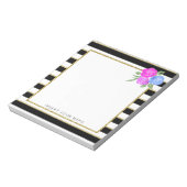 Bandes noires et dorées avec Bloc-notes Rose 5,5 p (Tourné)