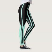 Bandes noires et vertes Leggings (Droite)
