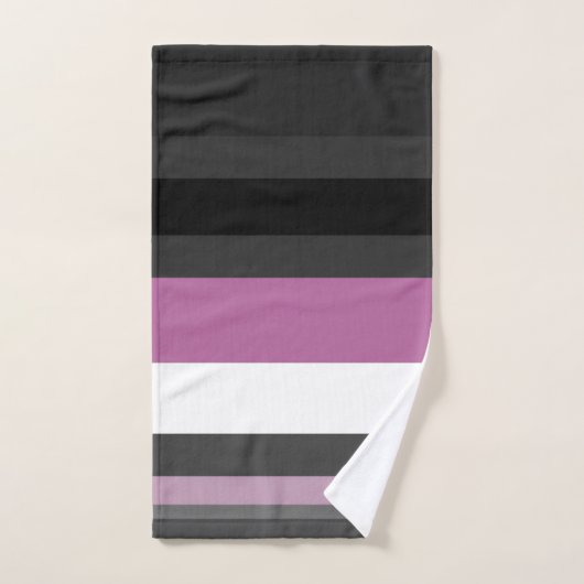 Bandes noires, grises et blanches (Serviette à main)