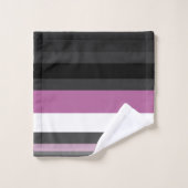 Bandes noires, grises et blanches (Gant de toilette)