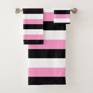 Bandes noires, roses et blanches
