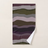 Bandes ondulées d'olive et de violet (Serviette à main)