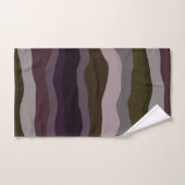 Bandes ondulées d'olive et de violet (Serviette à main)