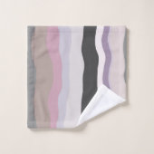 Bandes ondulées roses et violettes (Gant de toilette)