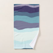 Bandes ondulées violettes et turquoise (Serviette à main)