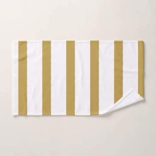 Bandes or et blanc (Serviette à main)