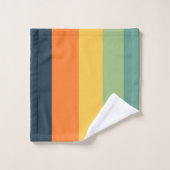 Bandes orange, bleue, jaune et verte (Gant de toilette)