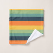 Bandes orange, bleue, jaune et verte (Gant de toilette)