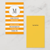 Bandes orange jaune avec Carte de visite Monogramm (Devant / Derrière)