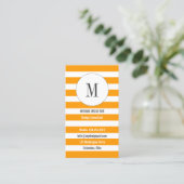 Bandes orange jaune avec Carte de visite Monogramm (Debout devant)