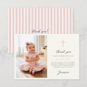 Bandes Plat Rose Carte de remerciements Avec Photo (Devant / Derrière)