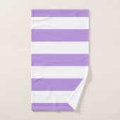 Bandes pourpres, Blancs, Motif rayé (Serviette à main)