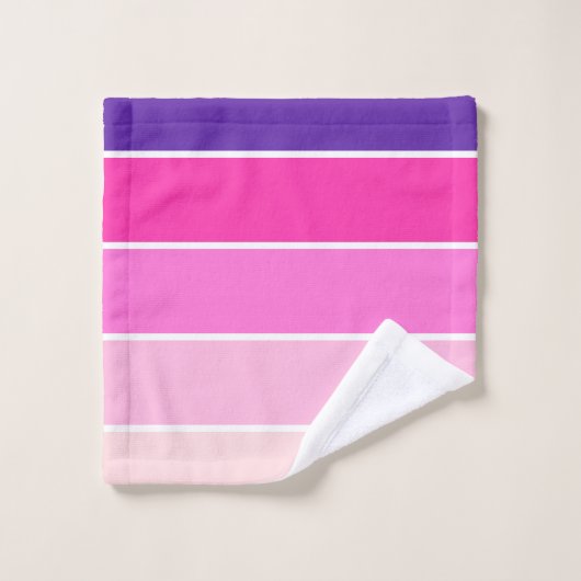 Bandes rayées violettes roses colorées (Gant de toilette)