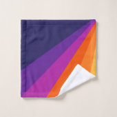 Bandes rétro en diagonale violette et orange (Gant de toilette)