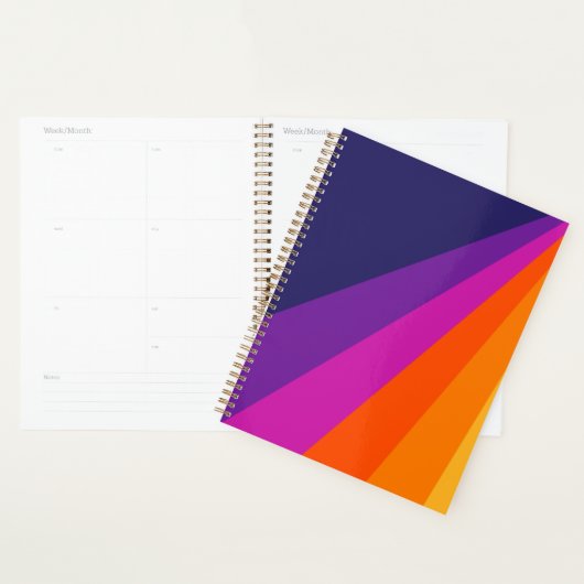 Bandes rétro en diagonale violette et orange (Devant avec enveloppe)