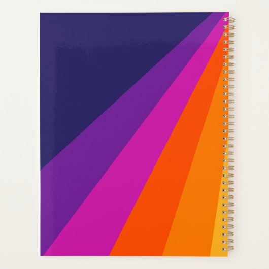 Bandes rétro en diagonale violette et orange (Dos)