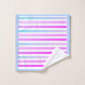 Bandes, rose, vert (Gant de toilette)