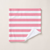 Bandes roses et blanches douces (Gant de toilette)