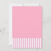 Bandes roses et blanches Élégantes Invitations chi (Dos)