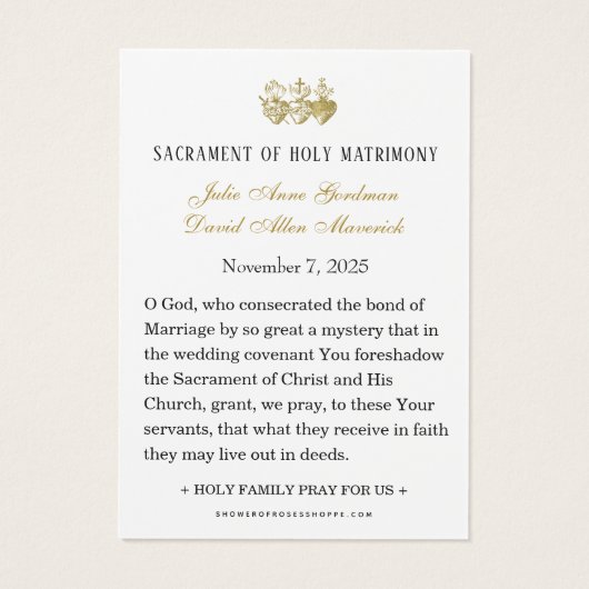 Bandes roses et Mariages Catholiques Prières (Dos)