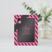 Bandes roses et noires Enregistrer la carte Date (Debout devant)