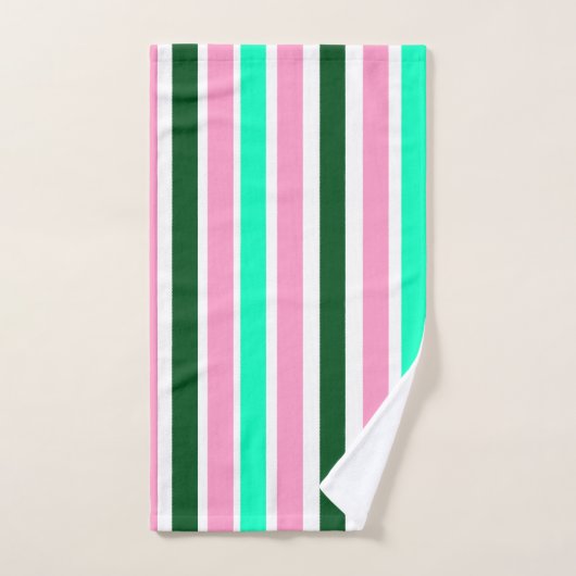 Bandes roses et vertes (Serviette à main)