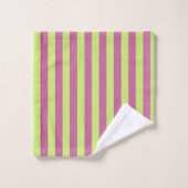 Bandes roses et vertes (Gant de toilette)