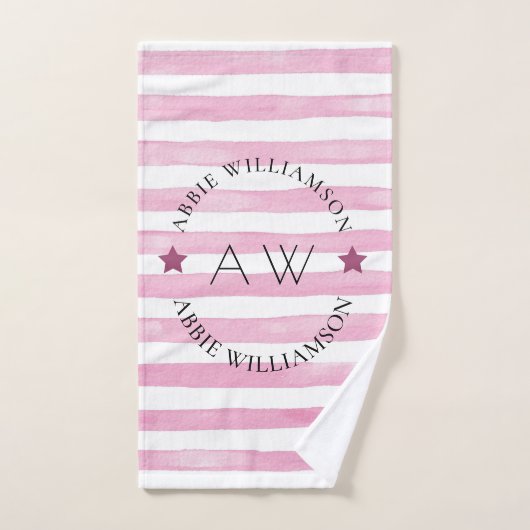 Bandes roses personnalisées et élégantes (Serviette à main)