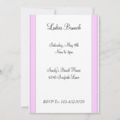 Bandes roses sur Invitations personnalisées blanch (Dos)