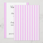 Bandes roses sur Invitations personnalisées blanch (Devant / Derrière)