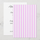 Bandes roses sur Invitations personnalisées blanch (Devant / Derrière)