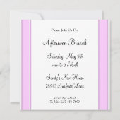 Bandes roses sur Invitations personnalisées blanch (Dos)