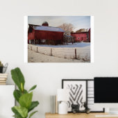 Bandes rouges en hiver - affiche (Bureau à domicile)