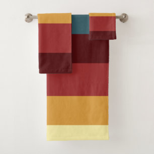 Bandes rouges, turquoises et jaunes