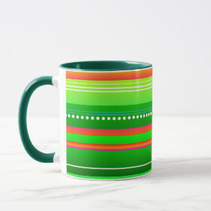 Bandes rouges vertes Mug de Noël