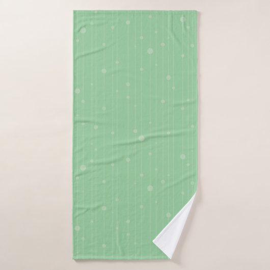Bandes simples et points vert menthe minimal (Serviette de bain)