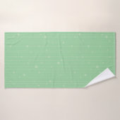 Bandes simples et points vert menthe minimal (Serviette de bain)