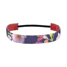 Bandes-tête bleu floral non-Slip