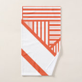Bandes triangulaires - Orange et Blanc (Serviette à main)