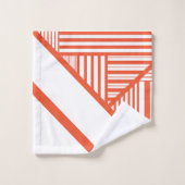 Bandes triangulaires - Orange et Blanc (Gant de toilette)