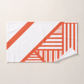Bandes triangulaires - Orange et Blanc (Serviette à main)