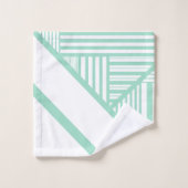 Bandes triangulaires - Vert et blanc de menthe (Gant de toilette)