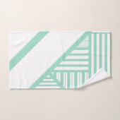 Bandes triangulaires - Vert et blanc de menthe (Serviette à main)