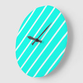 Bandes Turquoise & Blanc Horloge (Angle)