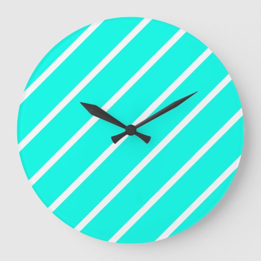 Bandes Turquoise & Blanc Horloge (Recto)