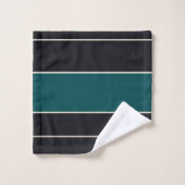 Bandes turquoises et Onyx (Gant de toilette)