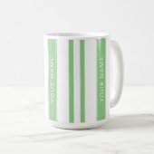 Bandes vertes avec votre nom Mug (Devant droit)