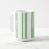 Bandes vertes avec votre nom Mug (Devant gauche)