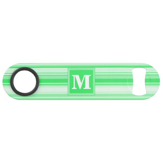 Bandes vertes de printemps monogramme (Devant (Horizontal))