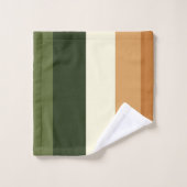 Bandes vertes et oranges (Gant de toilette)